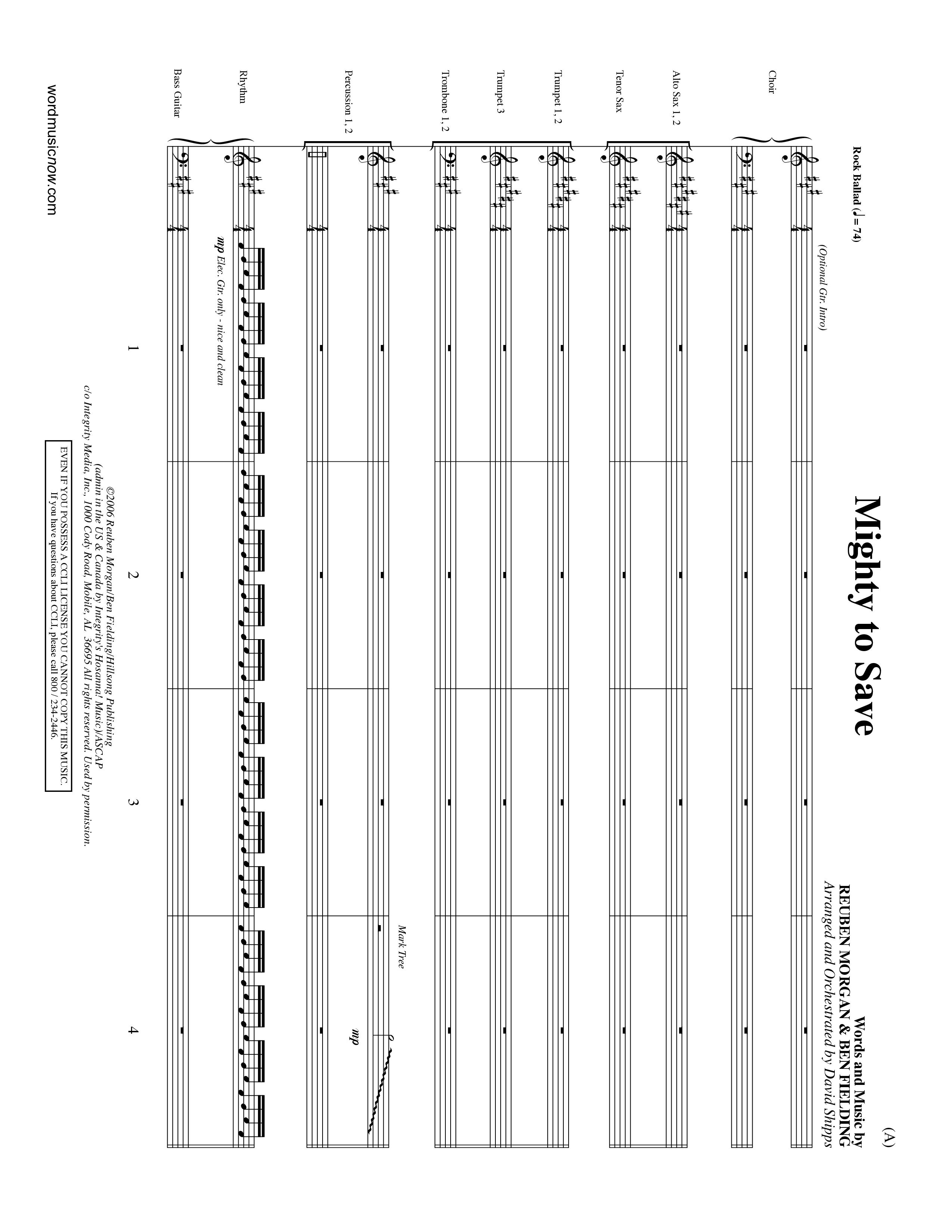 Mighty To Save (Choral Anthem SATB) Conductor's Score (Word Music Choral / Orch. David Shipps)