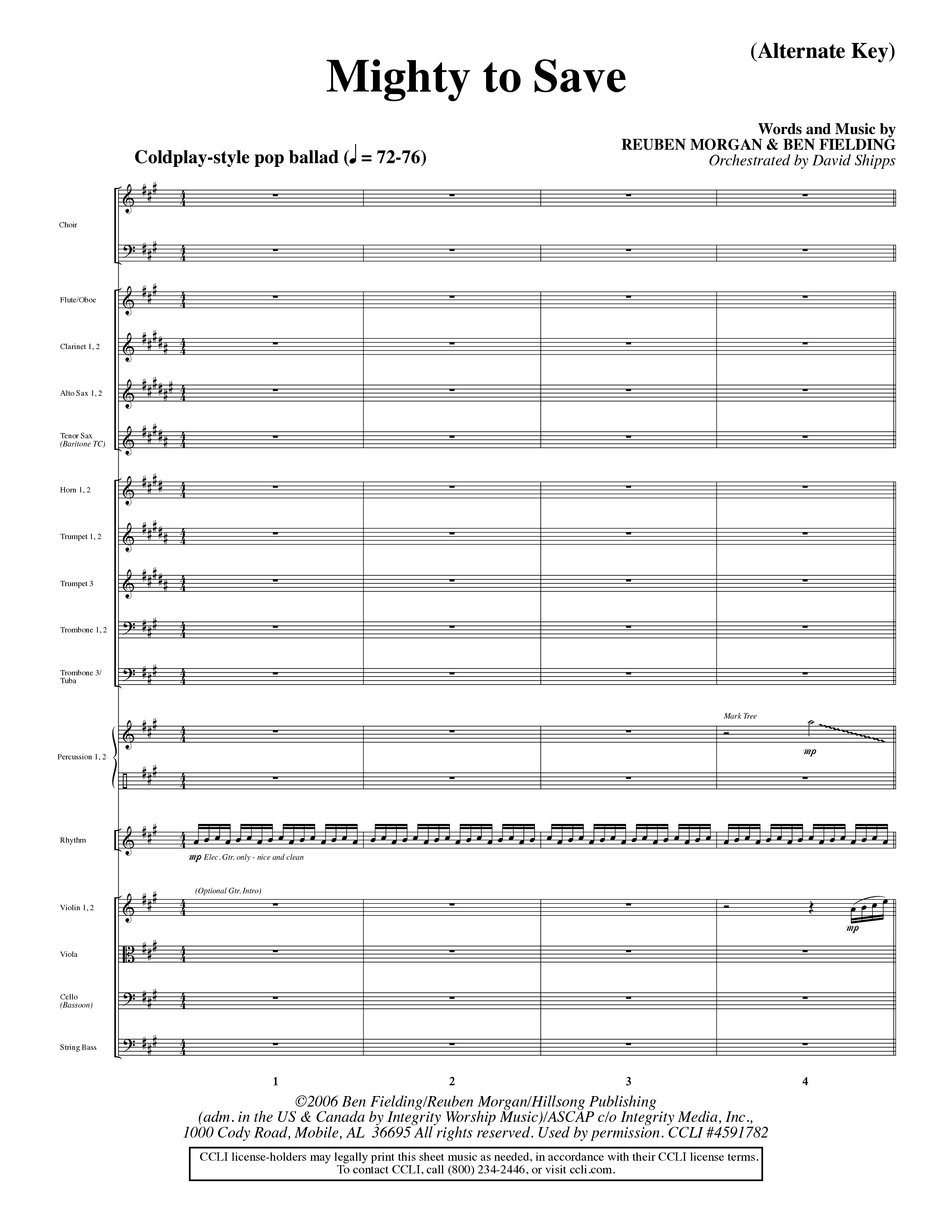 Mighty To Save (Choral Anthem SATB) Conductor's Score (Word Music Choral / Orch. David Shipps)
