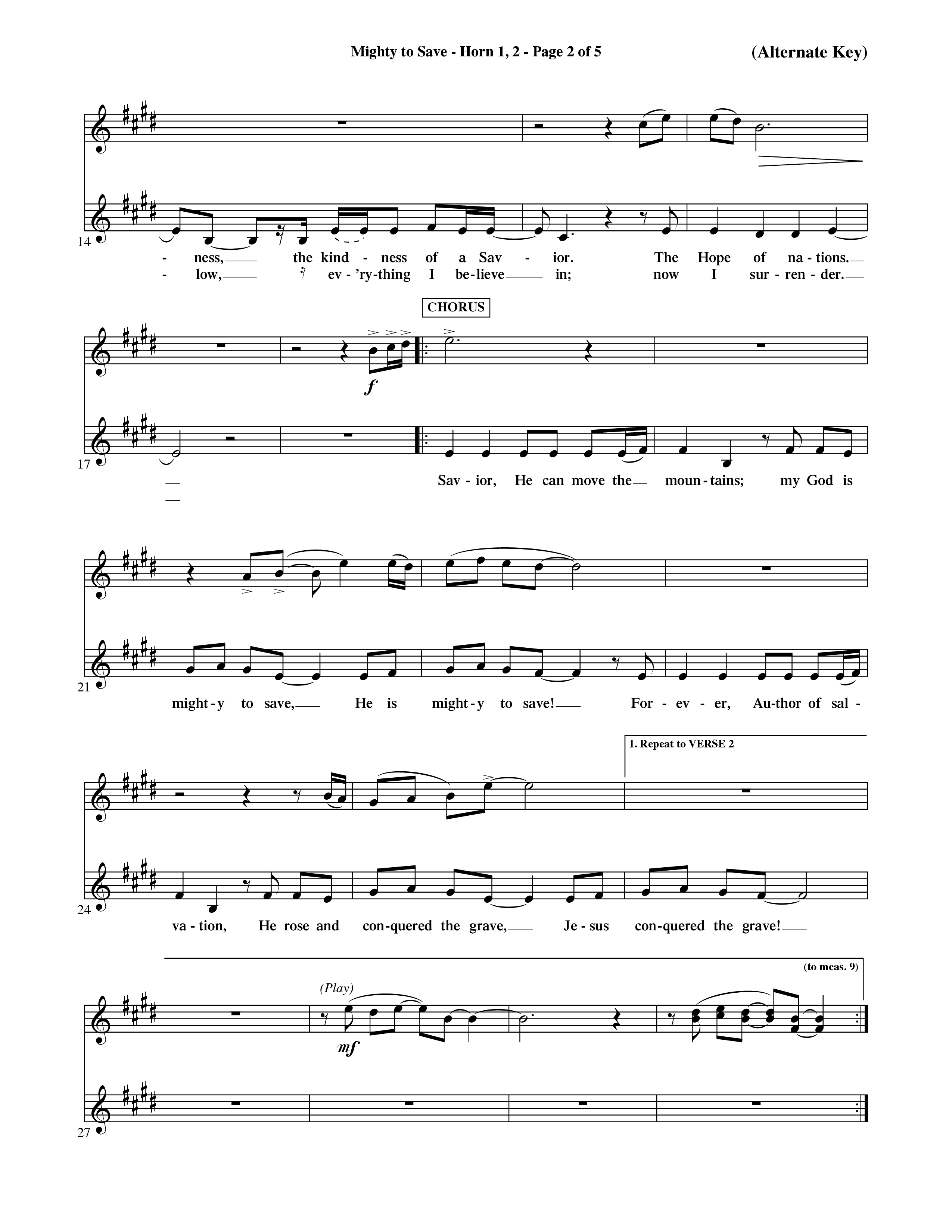 Mighty To Save (Choral Anthem SATB) French Horn (Word Music Choral / Orch. David Shipps)