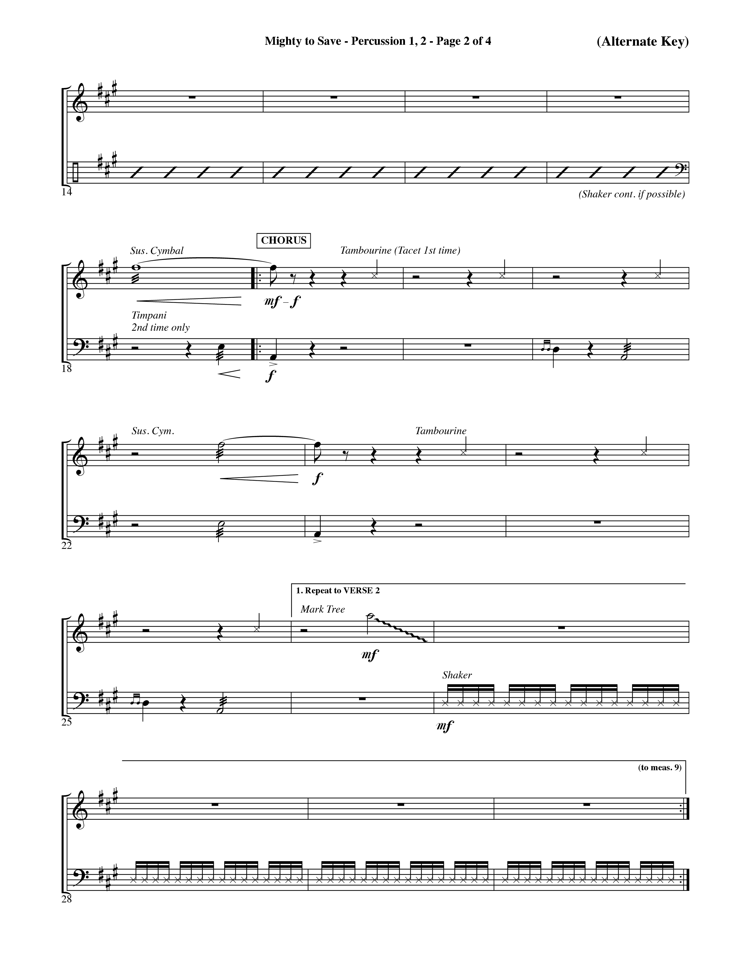 Mighty To Save (Choral Anthem SATB) Percussion 1/2 (Word Music Choral / Orch. David Shipps)