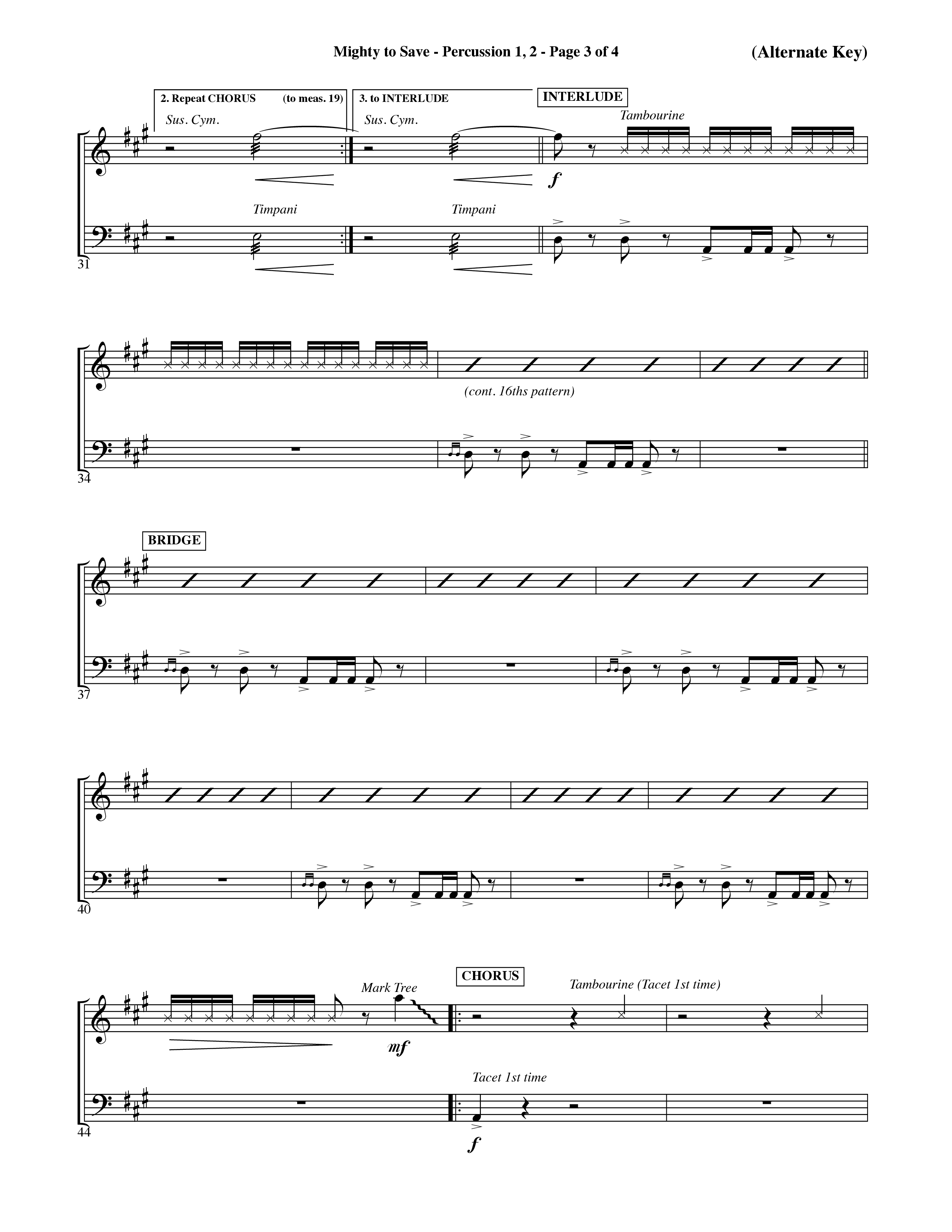 Mighty To Save (Choral Anthem SATB) Percussion 1/2 (Word Music Choral / Orch. David Shipps)