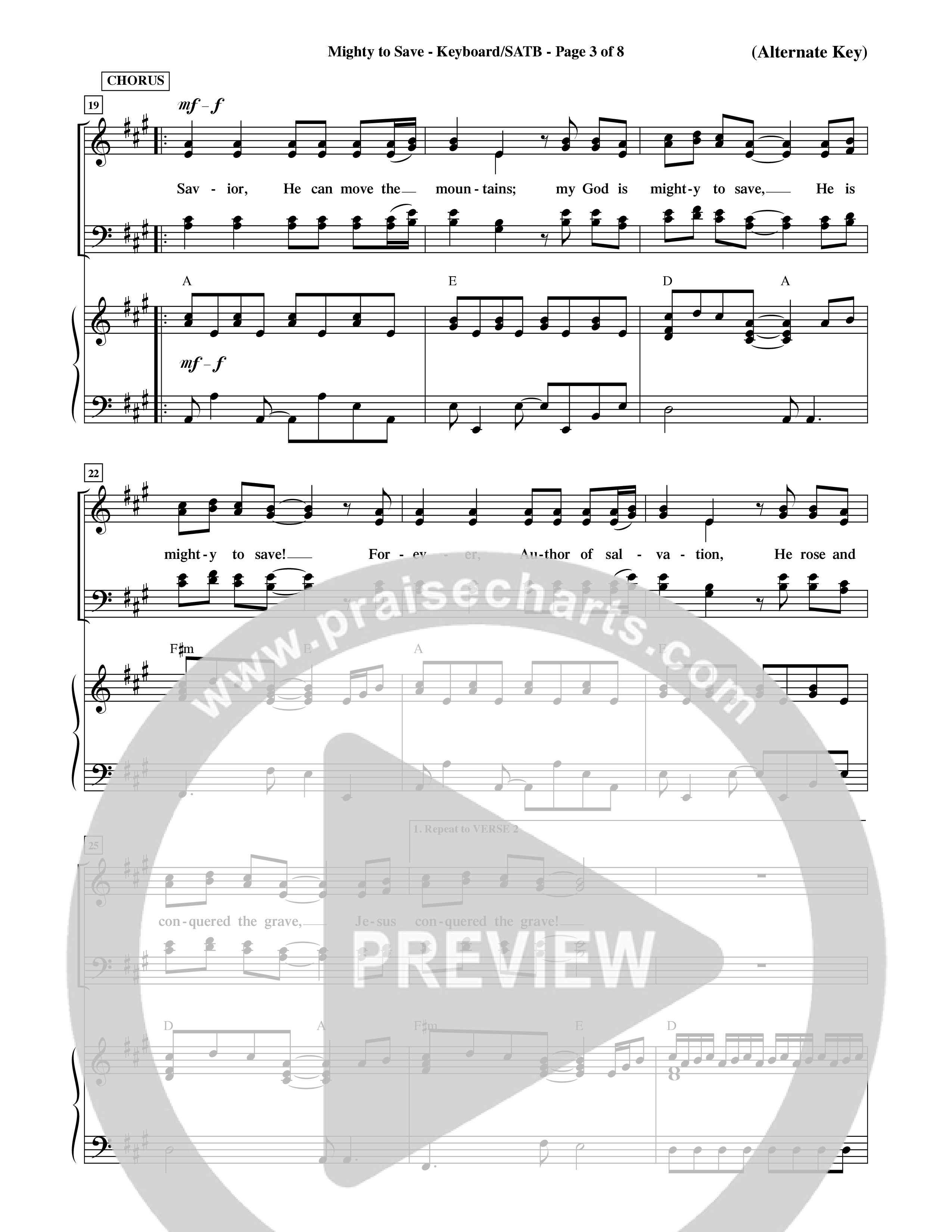 Mighty To Save (Choral Anthem SATB) Keyboard/Vocal (SATB) (Word Music Choral / Orch. David Shipps)