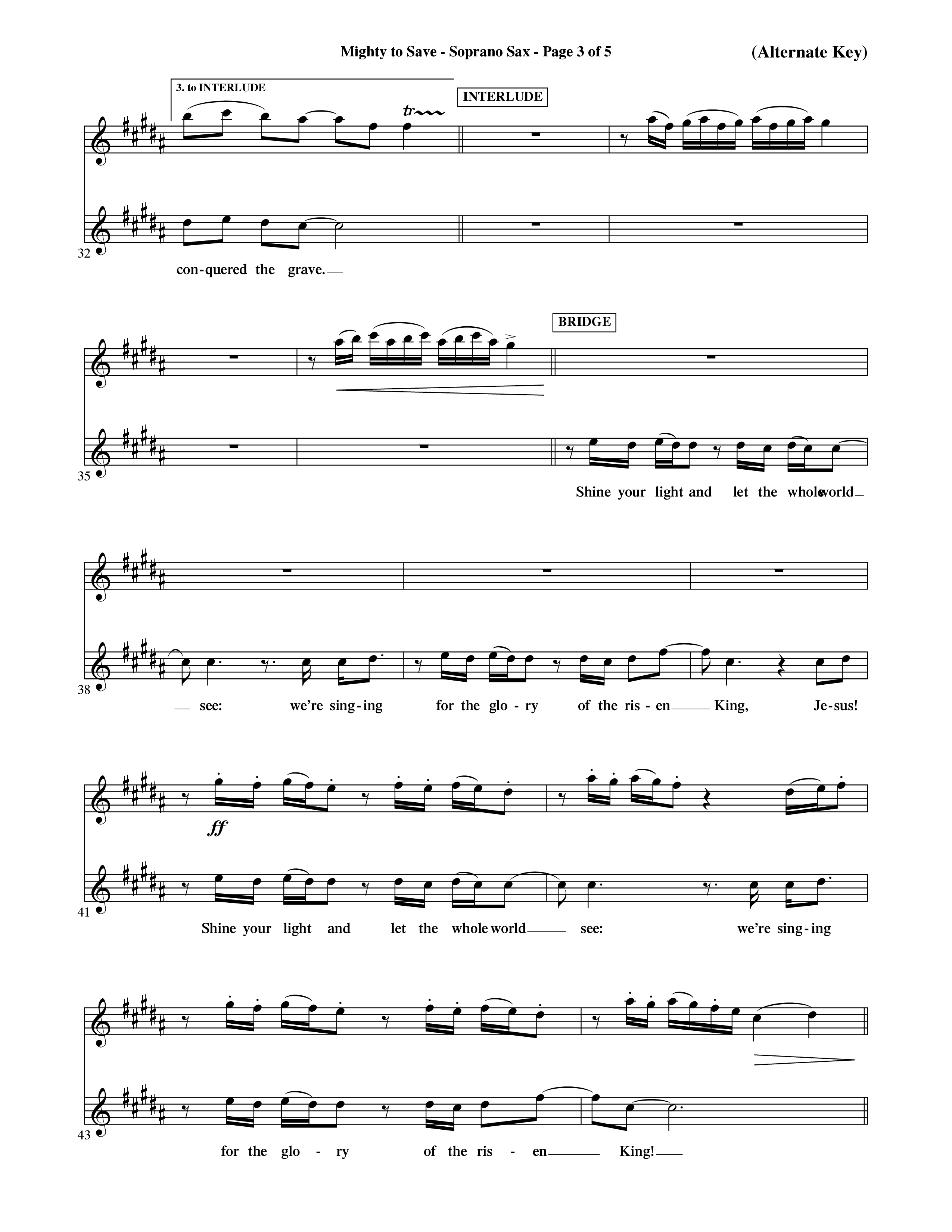 Mighty To Save (Choral Anthem SATB) Saxophone (Word Music Choral / Orch. David Shipps)