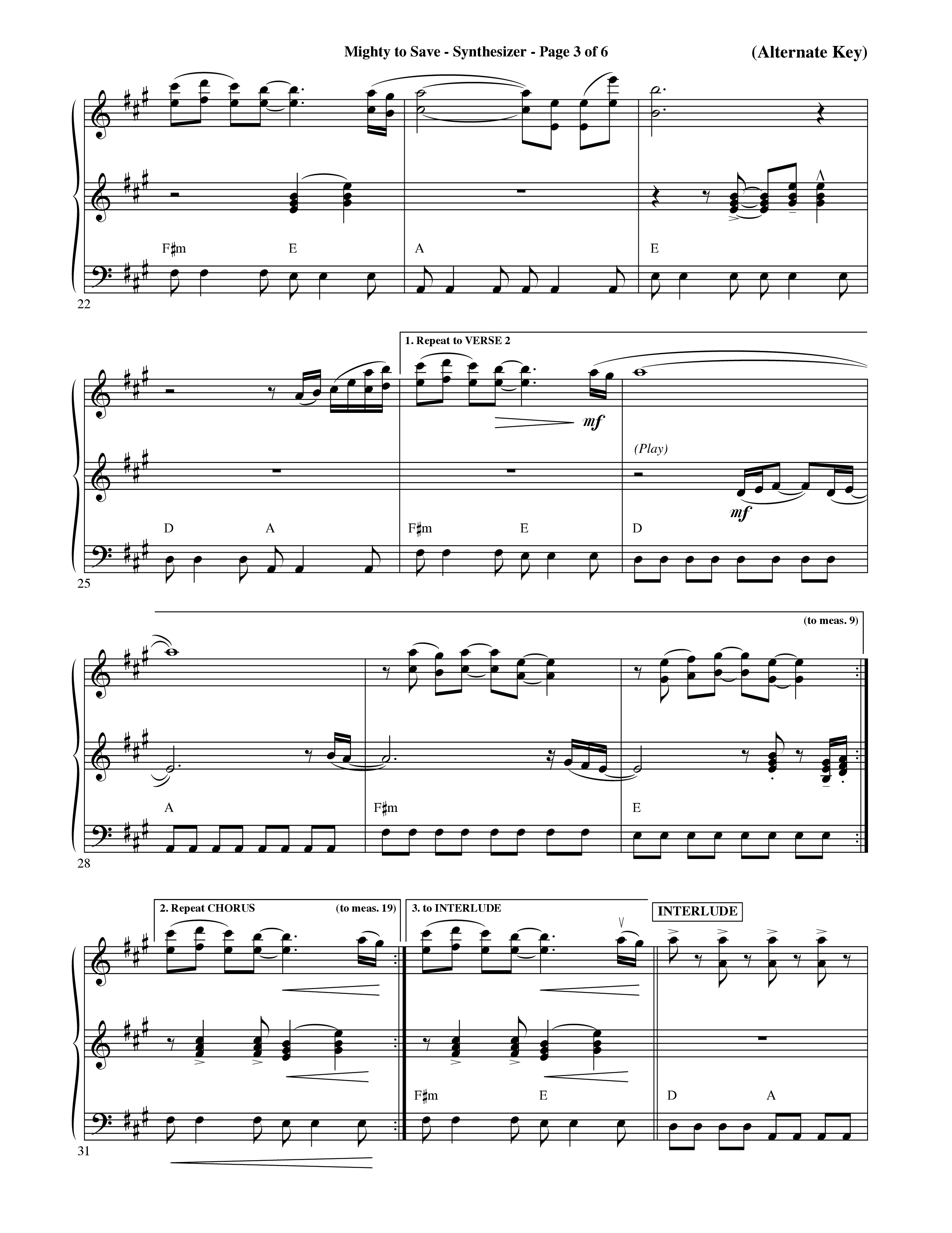 Mighty To Save (Choral Anthem SATB) Synth (Word Music Choral / Orch. David Shipps)