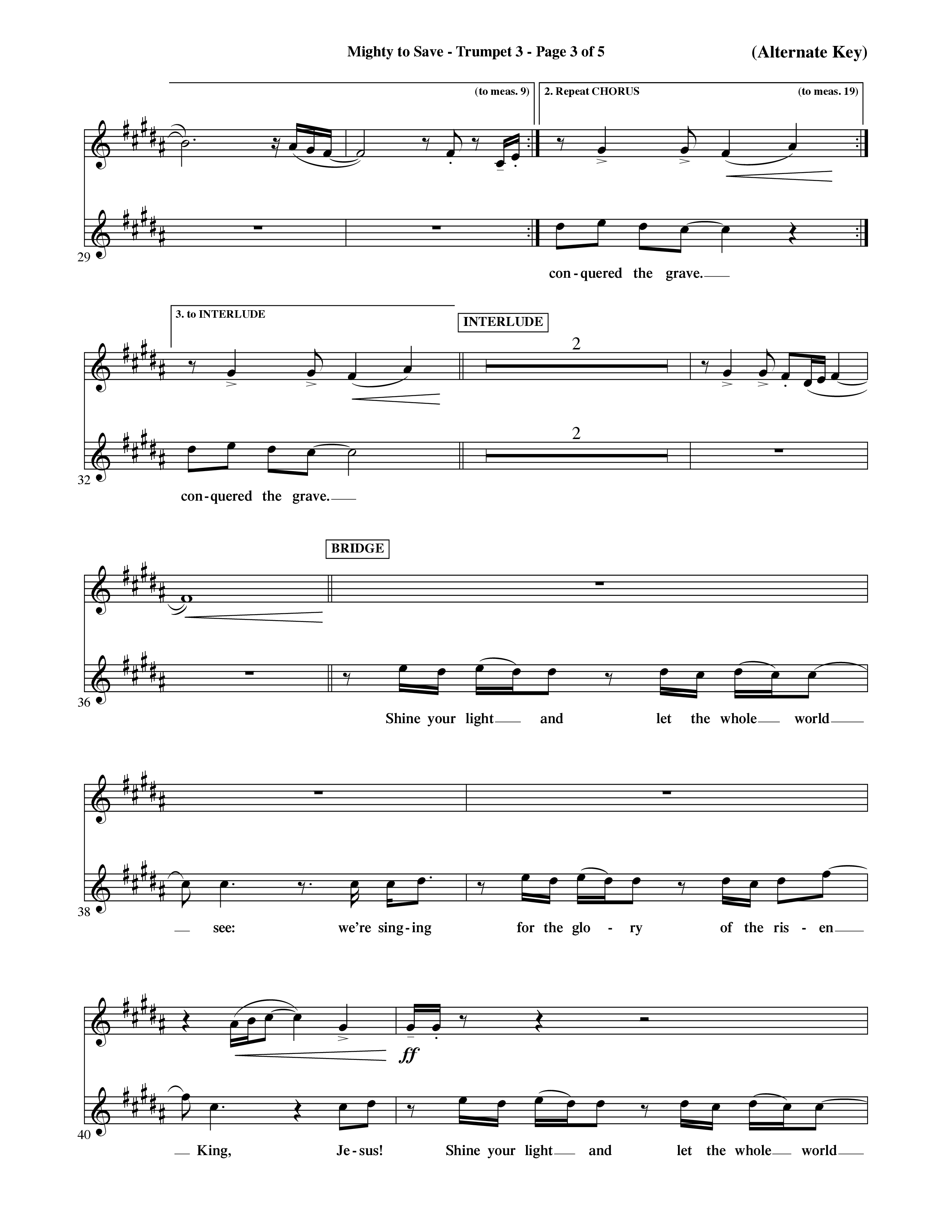 Mighty To Save (Choral Anthem SATB) Trumpet 3 (Word Music Choral / Orch. David Shipps)