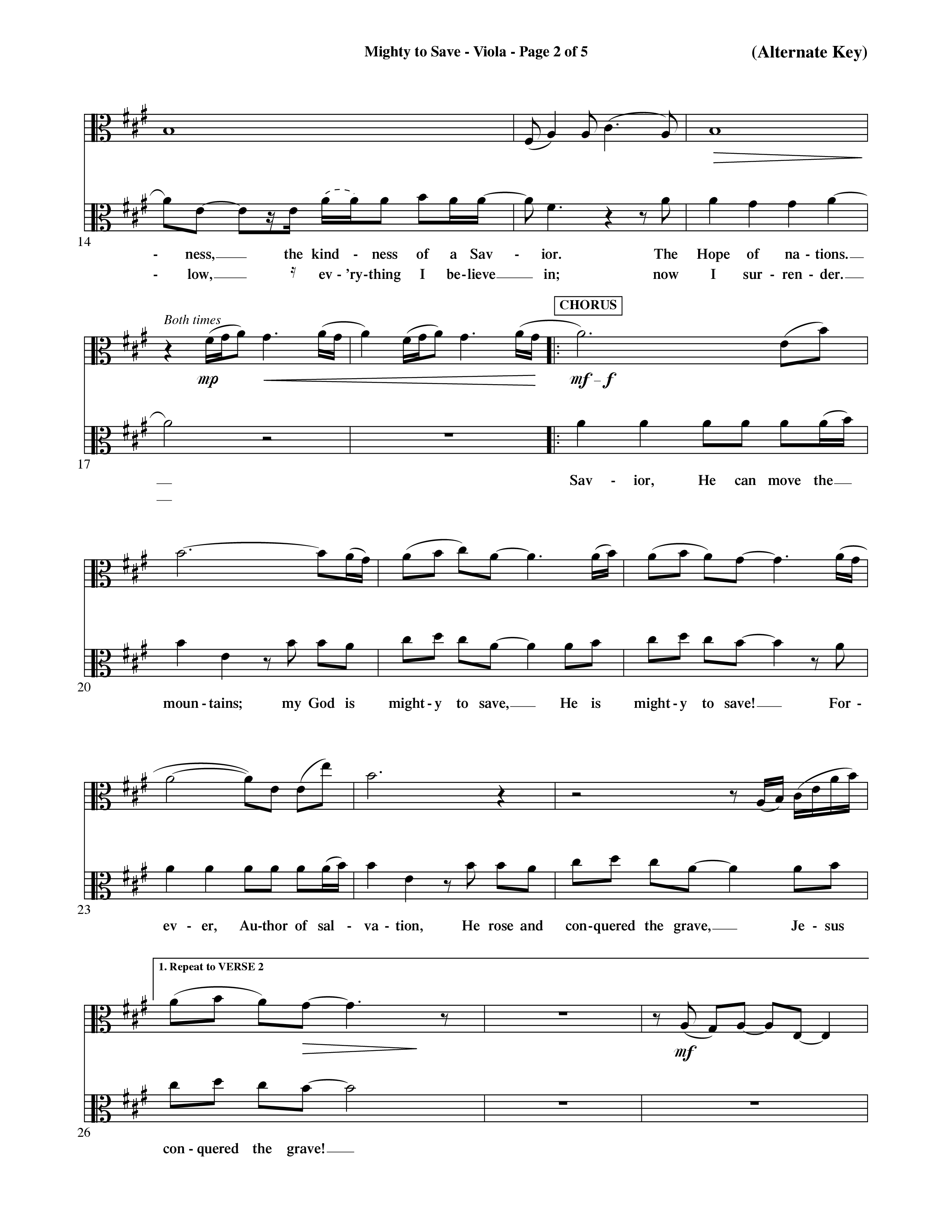 Mighty To Save (Choral Anthem SATB) Viola (Word Music Choral / Orch. David Shipps)