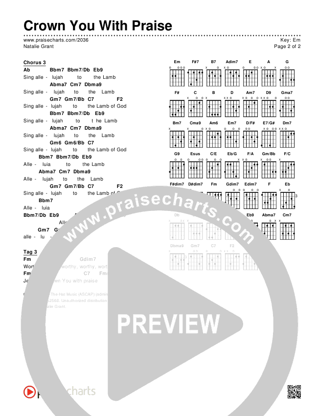 Crown You With Praise Chords & Lyrics (Natalie Grant)
