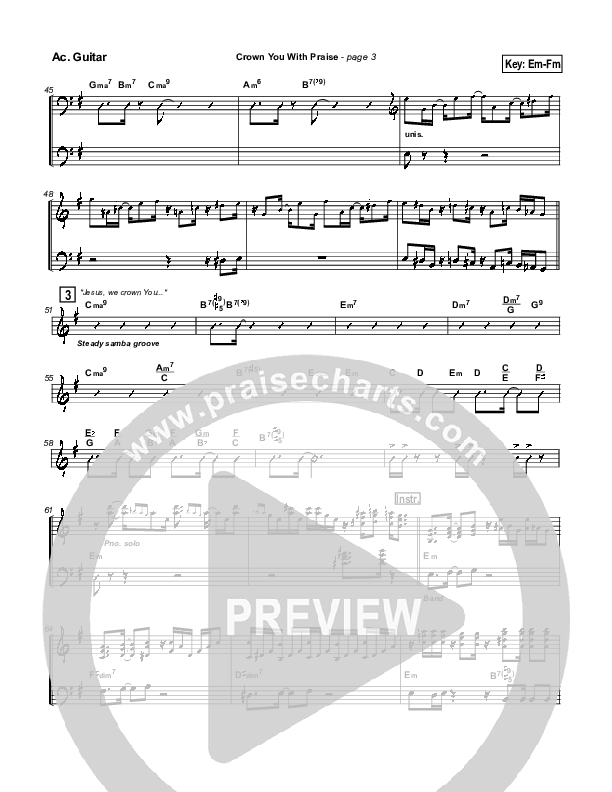 Crown You With Praise Acoustic Guitar (Natalie Grant)