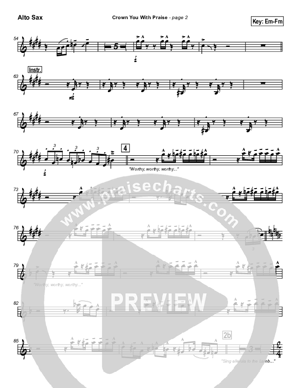 Crown You With Praise Alto Sax (Natalie Grant)