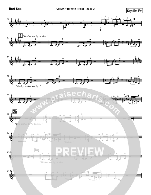 Crown You With Praise Bari Sax (Natalie Grant)