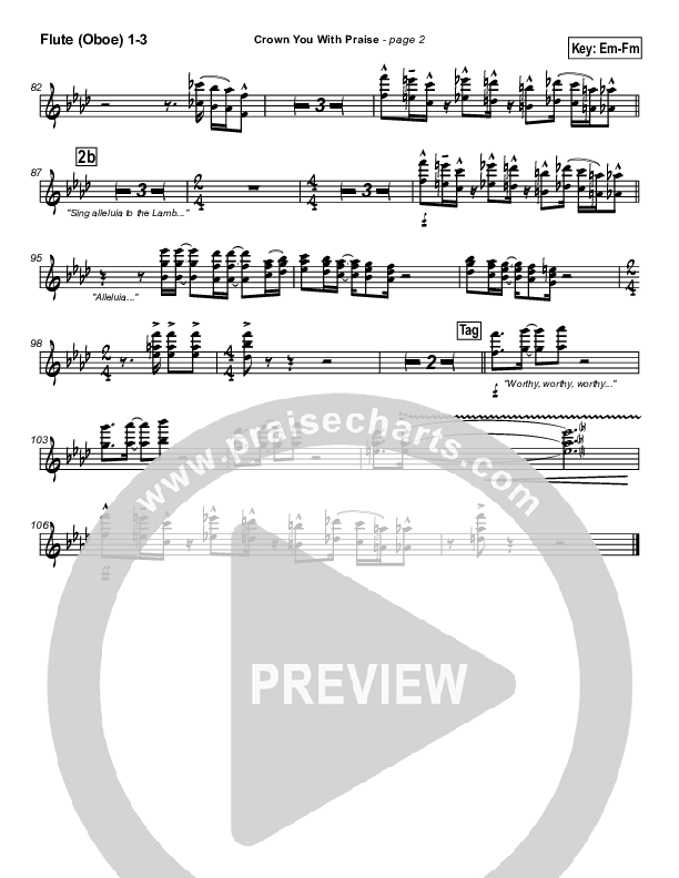 Crown You With Praise Flute/Oboe 1/2/3 (Natalie Grant)