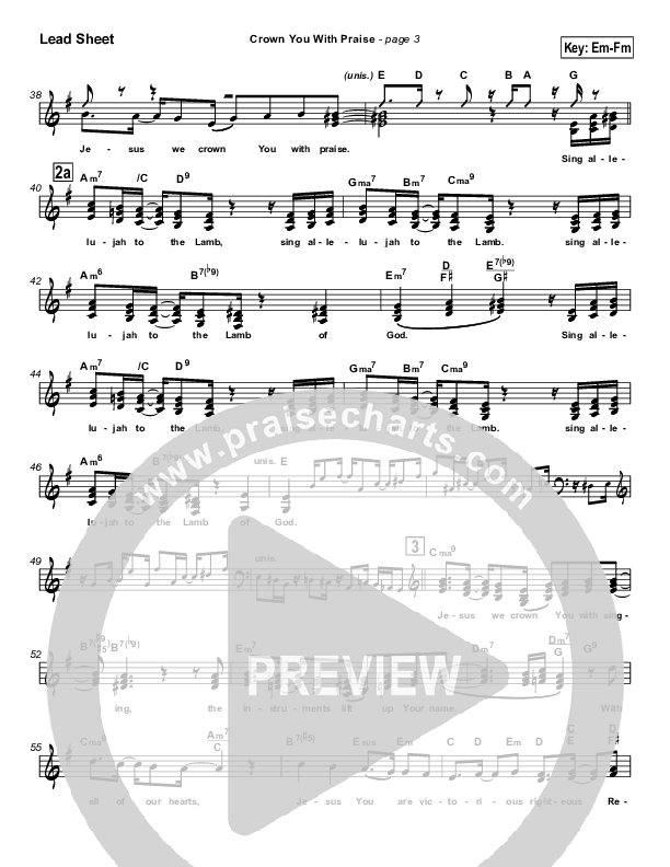 Crown You With Praise Lead Sheet (SAT) (Natalie Grant)