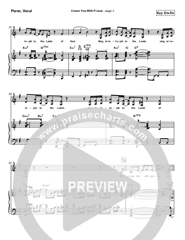 Crown You With Praise Piano/Vocal & Lead (Natalie Grant)