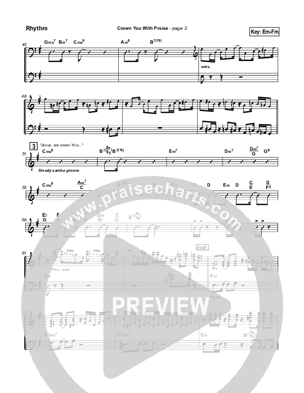 Crown You With Praise Rhythm Chart (Natalie Grant)