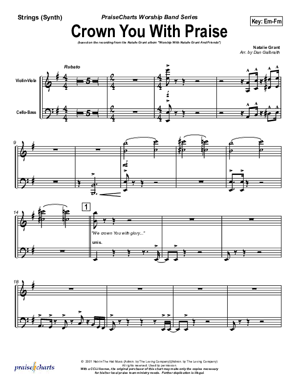 Crown You With Praise Synth Strings (Natalie Grant)