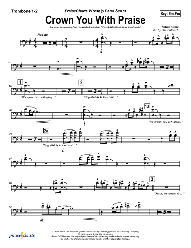 Crown You With Praise Trombone 1/2 (Natalie Grant)