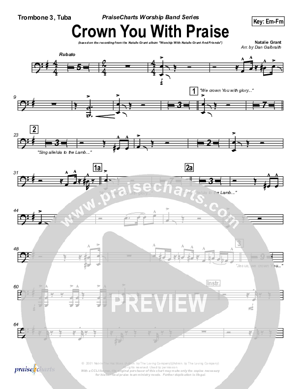 Crown You With Praise Trombone 3 (Natalie Grant)