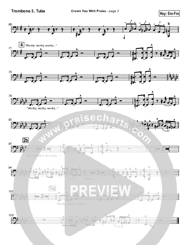 Crown You With Praise Trombone 3/Tuba (Natalie Grant)