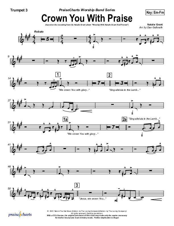 Crown You With Praise Trumpet 3 (Natalie Grant)