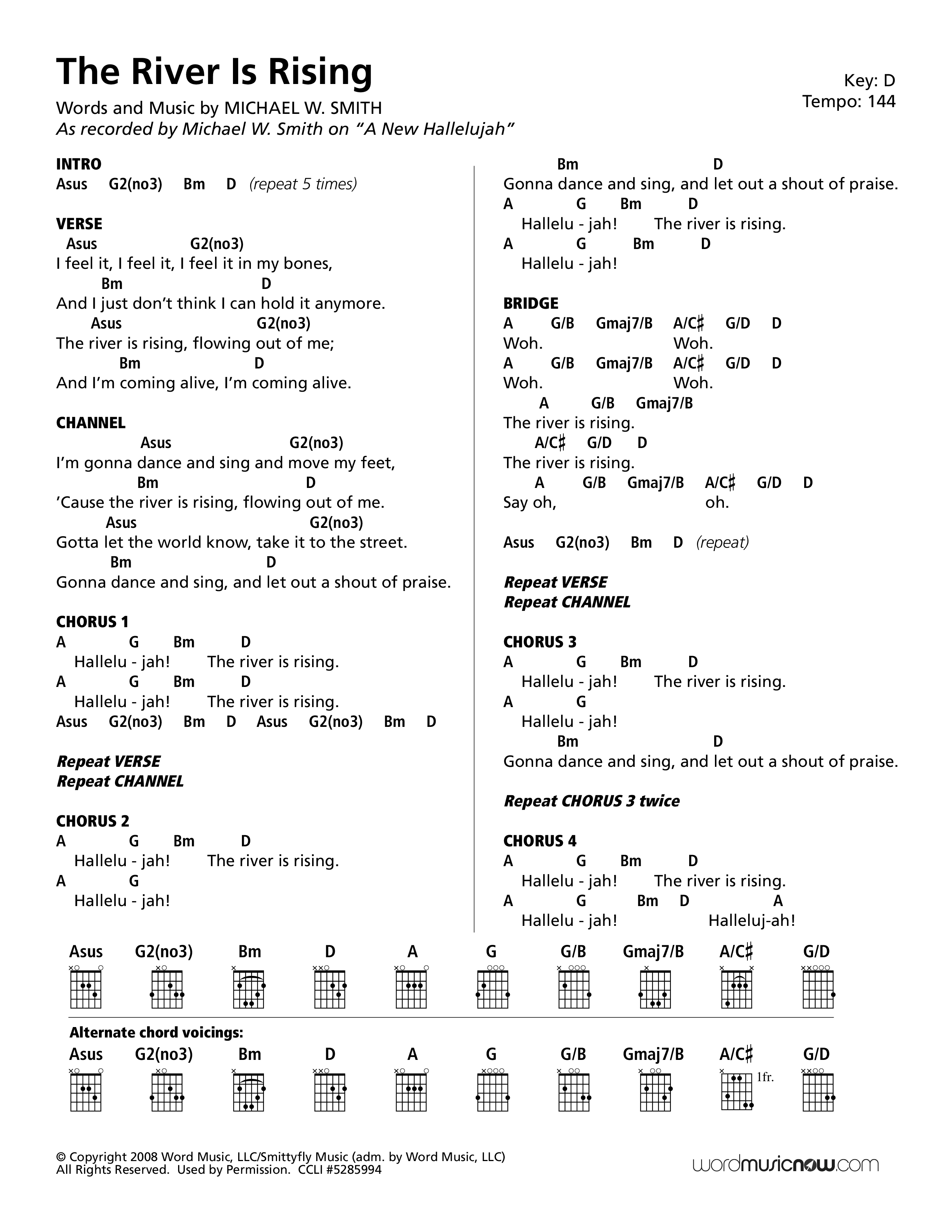 The River Is Rising (Choral Anthem SATB) Chords & Lyrics (Michael W. Smith)