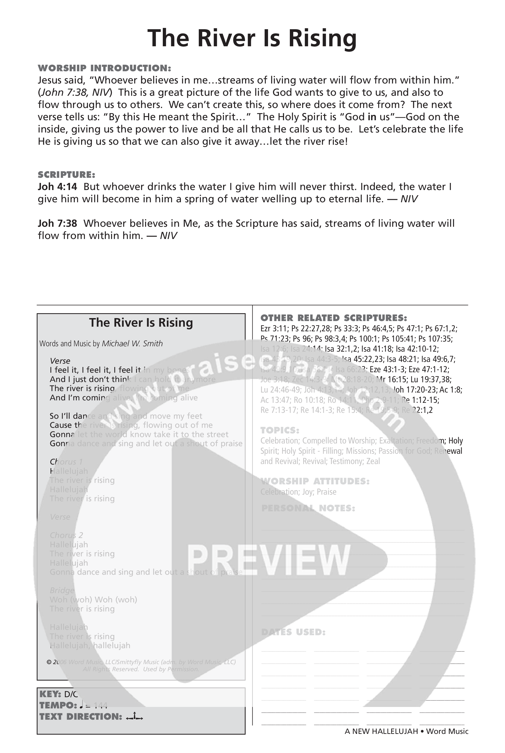 The River Is Rising (Choral Anthem SATB) Chords & Lyrics (Michael W. Smith)