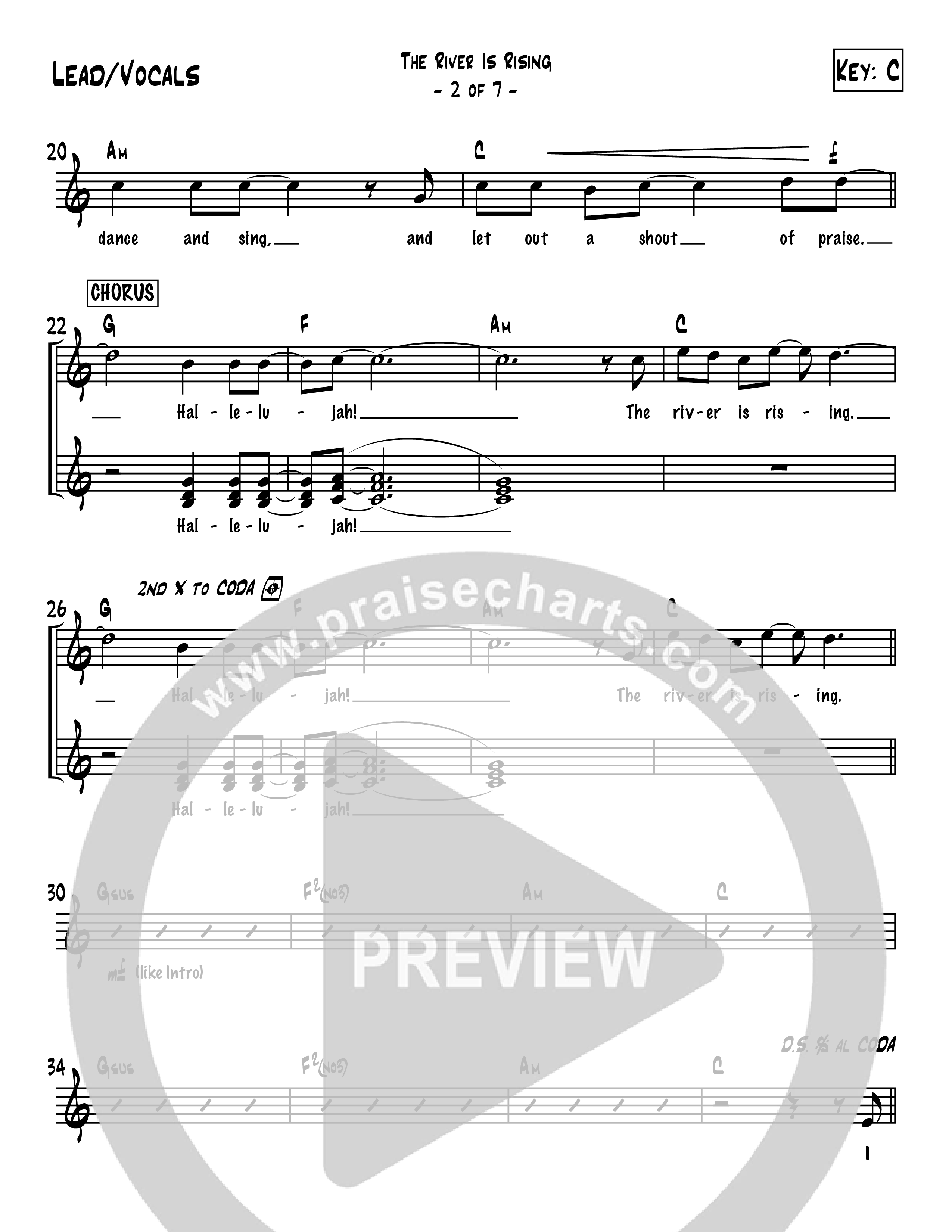 The River Is Rising (Choral Anthem SATB) Lead Sheet (Michael W. Smith)