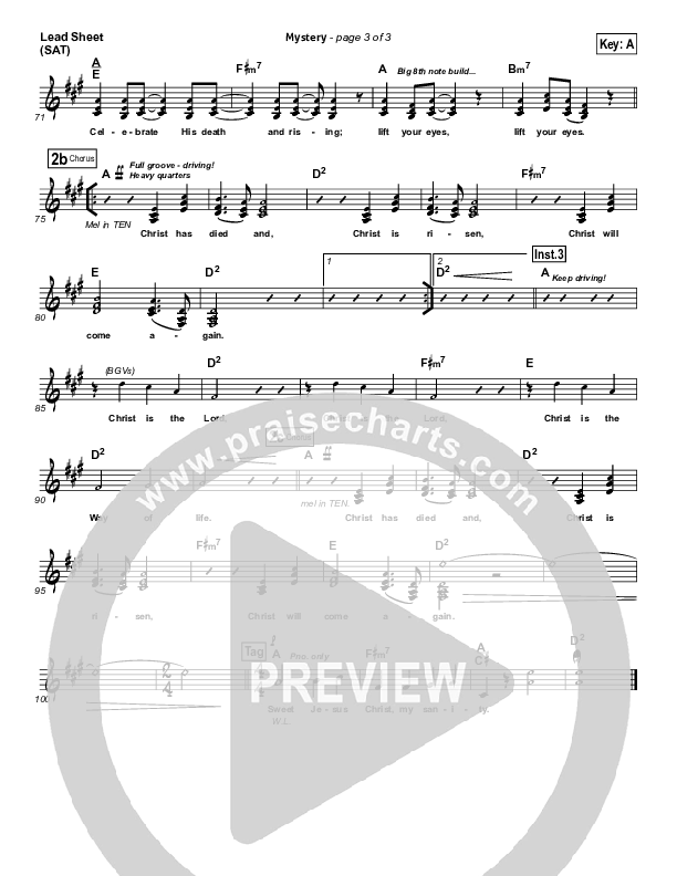Mystery Lead Sheet (SAT) (Charlie Hall)