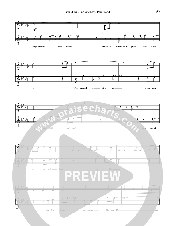 You Shine Bari Sax (Brian Doerksen)