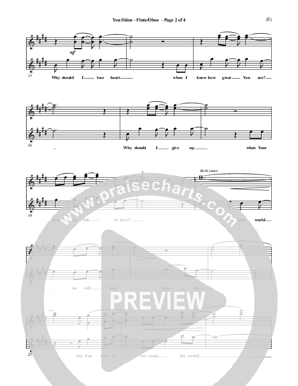 You Shine Flute/Oboe (Brian Doerksen)