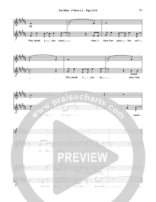 You Shine French Horn 1/2 (Brian Doerksen)