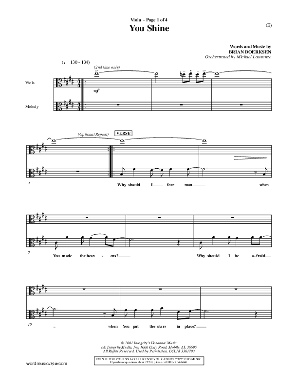 You Shine Viola (Brian Doerksen)