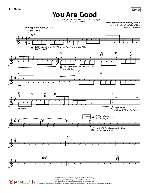 You Are Good Acoustic Guitar (Bethel Music)