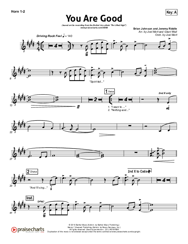 You Are Good Brass Pack (Bethel Music)