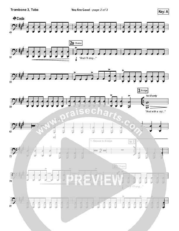 You Are Good Trombone 3/Tuba (Bethel Music)