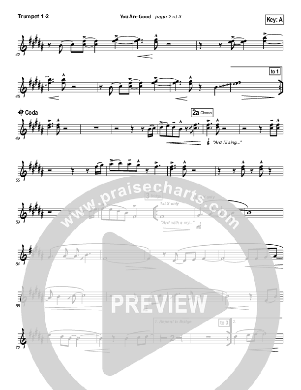 You Are Good Trumpet 1,2 (Bethel Music)