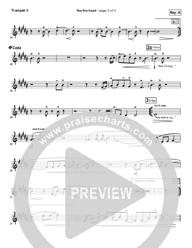 You Are Good Trumpet 3 (Bethel Music)