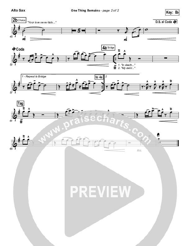 One Thing Remains Alto Sax (Bethel Music)