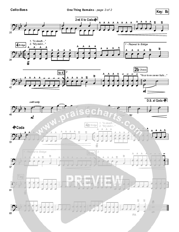 One Thing Remains Cello/Bass (Bethel Music)