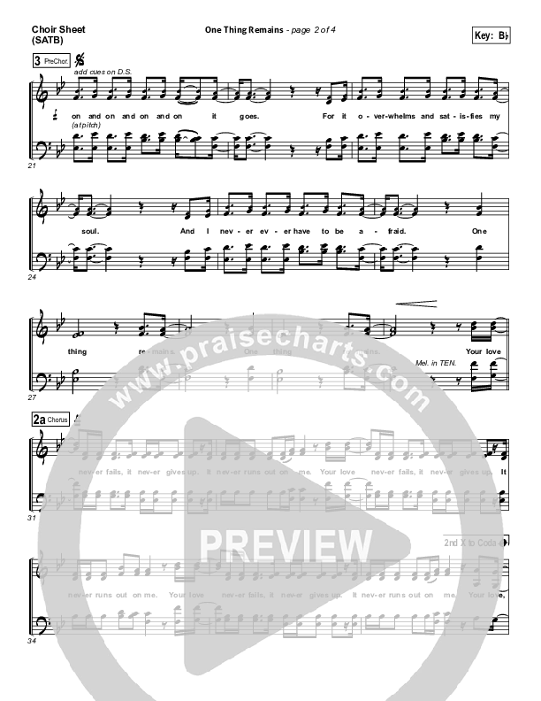 One Thing Remains Choir Vocals (SATB) (Bethel Music)