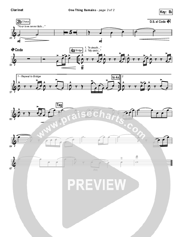 One Thing Remains Clarinet (Bethel Music)