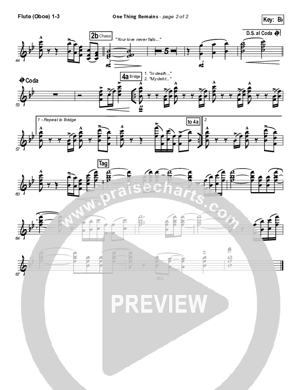 One Thing Remains Flute/Oboe 1/2/3 (Bethel Music)