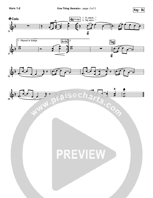 One Thing Remains French Horn 1/2 (Bethel Music)