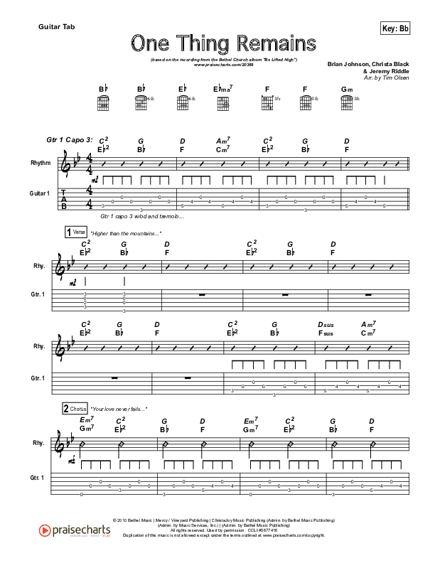 One Thing Remains Guitar Tab (Bethel Music)