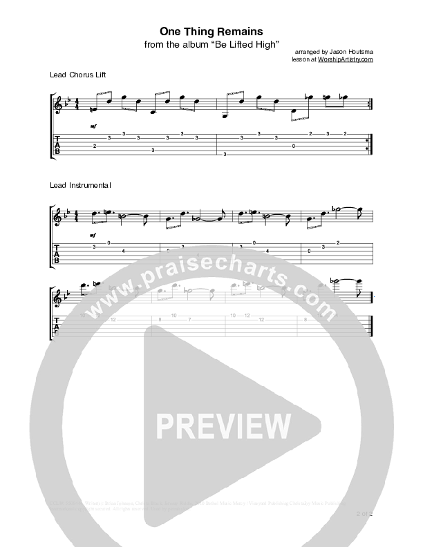 One Thing Remains Guitar TAB/Riffs (Bethel Music)