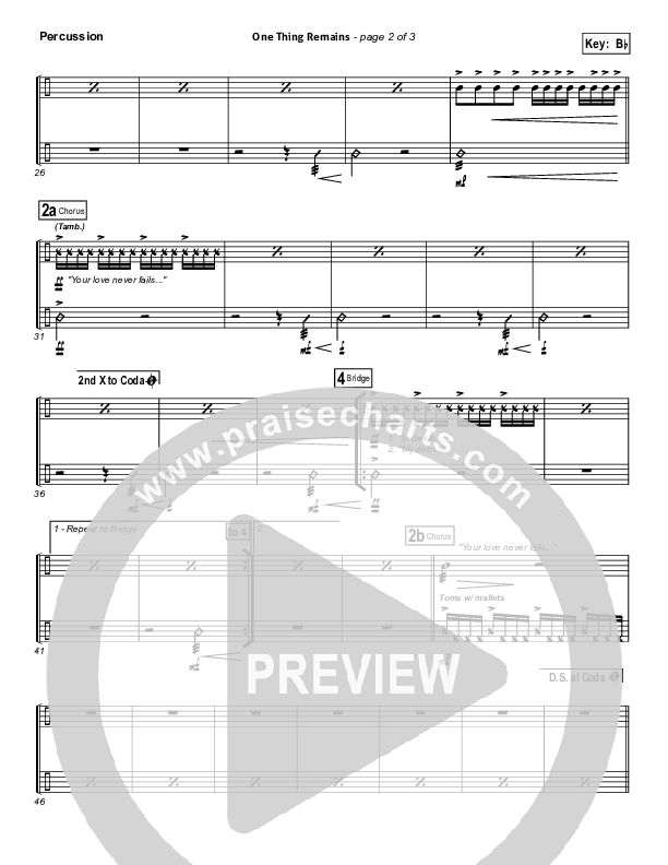 One Thing Remains Percussion (Bethel Music)