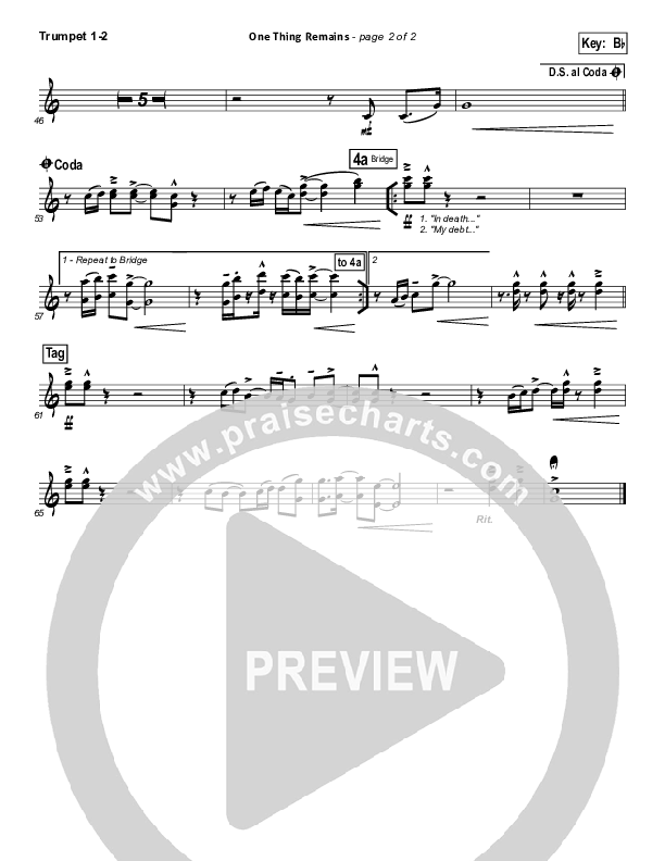 One Thing Remains Trumpet 1,2 (Bethel Music)