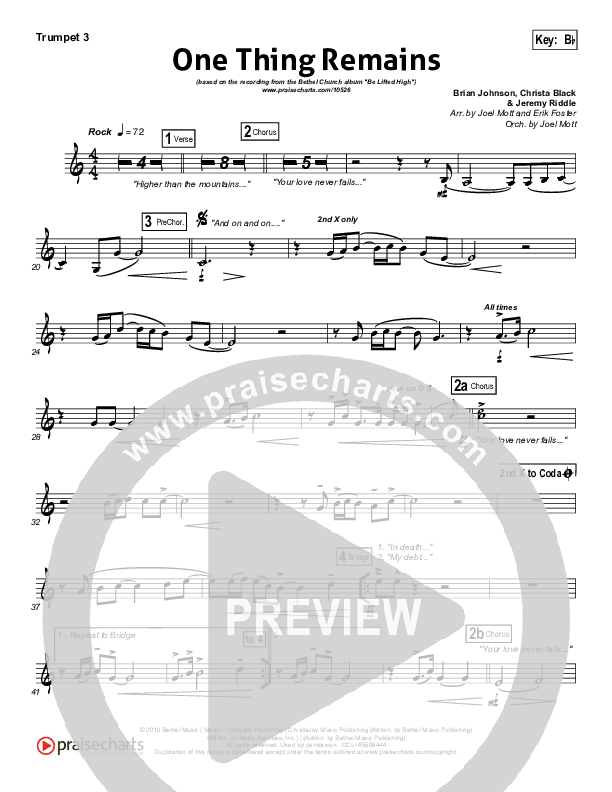 One Thing Remains Trumpet 3 (Bethel Music)