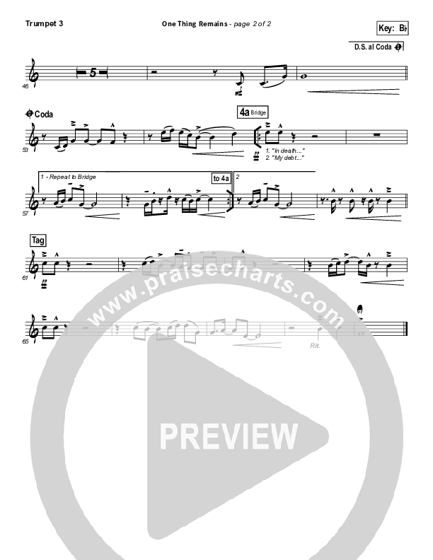 One Thing Remains Trumpet 3 (Bethel Music)