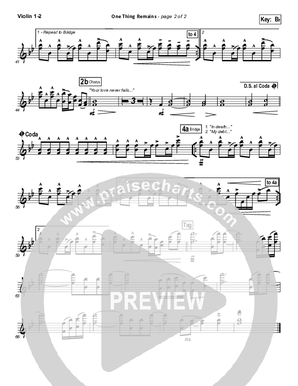 One Thing Remains Violin 1/2 (Bethel Music)