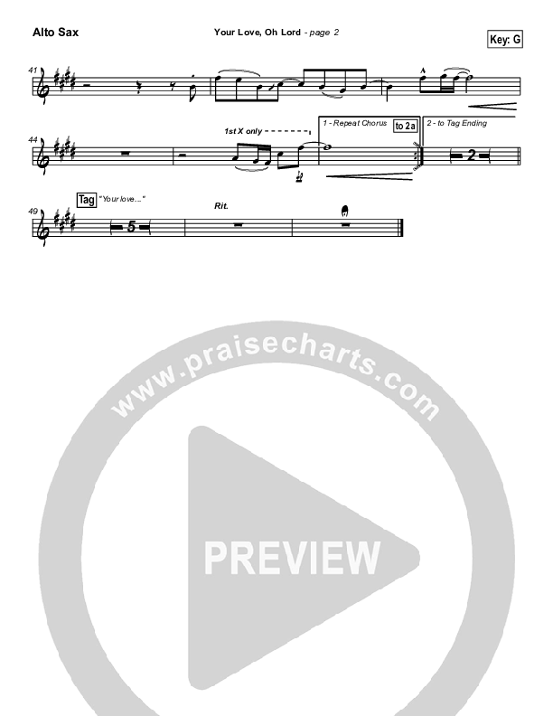 Your Love Oh Lord Alto Sax (Third Day)